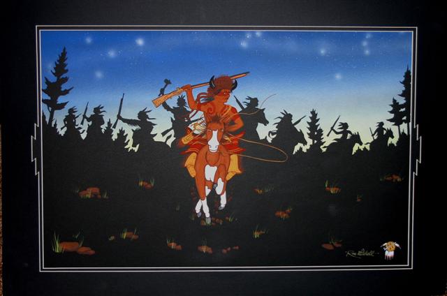 January 1830, Major Ridge, (dressed in buckskins, red war paint and a buffalo headdress), led a party of 30 young Cherokee braves to the most southern part of Cherokee lands located in Georgia. This fierce looking party destroyed an Illegal white settlement and &ldquo;evicted&rdquo;, without injury, 18 white families.